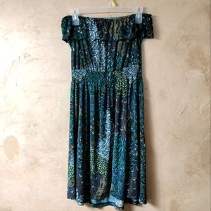 Strapless Peacock dress XL